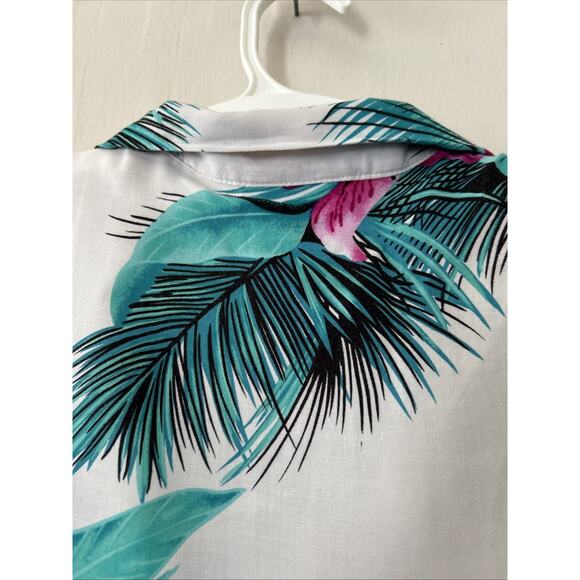 Vintage 90s Ms Paquette Hawaiian Aloha Shirt Hibiscus Womens Large USA Made - Picture 9 of 9